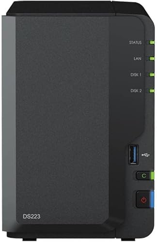 Synology DS223 Desktop-NAS-Lösung mit 8 TB und 2 Einschüben installiert mit 2 x 4 TB HAT5300-Laufwerken