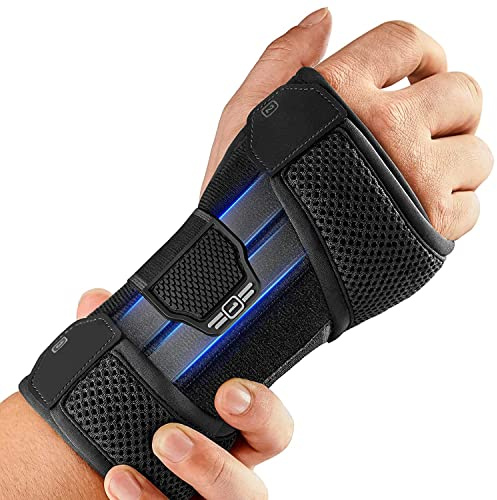 FREETOO Handgelenkstütze mit 3 Metallschiene zur Karpaltunnelsyndrom | Handgelenk Bandagen mit Weiche Polster für Frauen Männer, Handgelenkschiene für Tendinitis,Arthritis,Verstauchungserholung