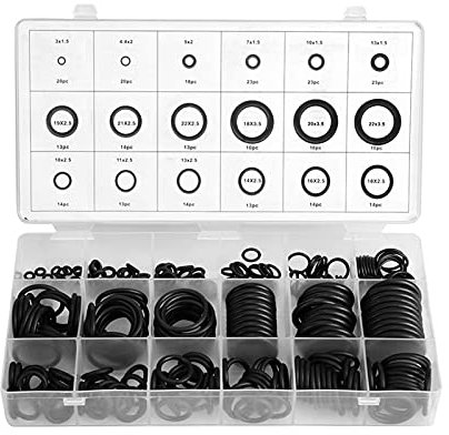 Gummi O Ring,279Pcs Kit 18 Größen Wasserdicht Gummi O Ring Sortiment Set Hydraulik Sanitär Dichtungen Seal Kit