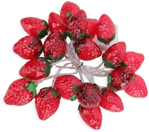 HERCHR Cadena De Luces De Fresa, Luces LED Para Dormitorio, Lámpara De Iluminación Exterior, Cadena De Luces Con Pilas Para Jardín Doméstico