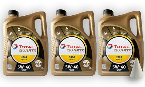 15 L Total Quartz 9000 Energy 5W-40 I passend für | VW 502.00/505.00 | MB 229.5 | Porsche A40 | 15 Liter | Motoröl | Motorenöl | mit Trichter | weitere Empfehlungen siehe Artikelbeschreibung