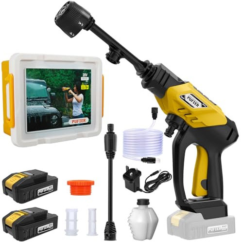 Portable Cordless Pressure Washer 435PSI: Battery Jet Washer Cleaner Kit with Water Tank, Includes 2pcs 20V Batteries
