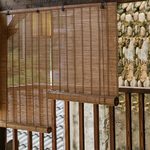tow000ack Verdunkelungsrollo Bambus Raffrollo Sonnenschutz Bambusrollo Blickdicht Fensterrollo Rollo Seitenzugrollo für den Innenbereich,Balkon Tür,Anpassbar,Breite x Höhe (130cm x 230cm)
