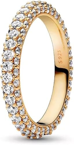 TOFBS Anello Donna Tennis Argento 925 Lucido con Zirconi Anelli Eternity Anello Anniversario Promessa Fidanzamento Gioielli Nuziali Sposa Anello con Diamante per Donne e Ragazze