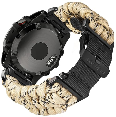 torbollo Armband Kompatibel mit Paracord 550 Militär Robustes Schnellverschluss Nylon Uhrenarmband für Fenix 7/Fenix 5 /Fenix 6/Forerunner 965/Approach/MARQ/quatix Ersatzband für Männer
