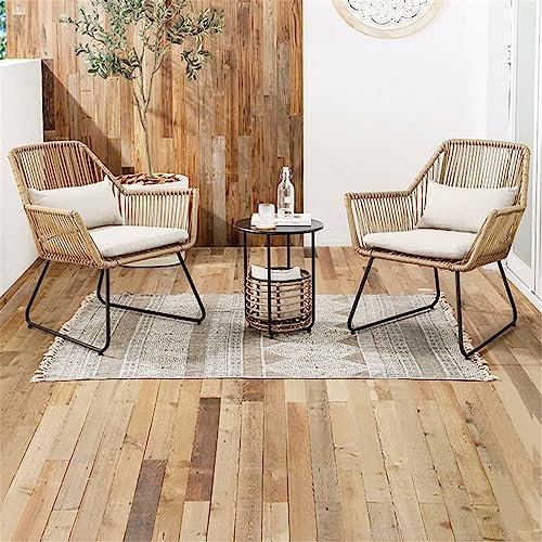 3-teiliges Gartenmöbel-Set, Terrassen-Bistro-Sets, Balkonmöbel-Set für Gespräche im Freien, mit 2 Stühlen und Couchtisch, für Garten, Backy
