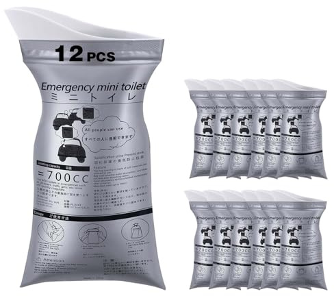 12 Urinbeutel 700 ml, tragbare Urinbeutel, Einweg-Urinbeutel, Handgepäck-Urinbeutel, Notfalltoilette, Kotzbeutel, Männer, Frauen, schwanger, krank, Kinder, Reisen, Auto, Camping, Wander-Urinal
