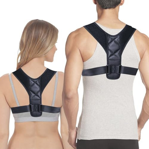 SUPBEI Rückenbandage, Haltungskorrektur für Damen und Herren, Verstellbarer und Atmungsaktiver Schulterglättungs-Stützgürtel, Buckel-Skoliose-Korrektur – Nacken, Schulter