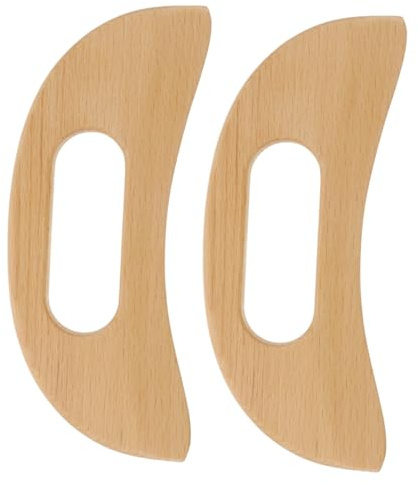 Gogogmee 2 Stück Holzschabemassagegerät mit Abgerundeten Kanten und Mondförmigem Design Einfach zu Halten für Gesicht und Rücken Massageplatten für Familie und Freunde