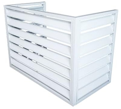 Mini Split - Cubierta de aluminio para aire acondicionado para bomba de calor, soporte para plantas, reducción de ruido, color blanco, adecuada para uso en exteriores