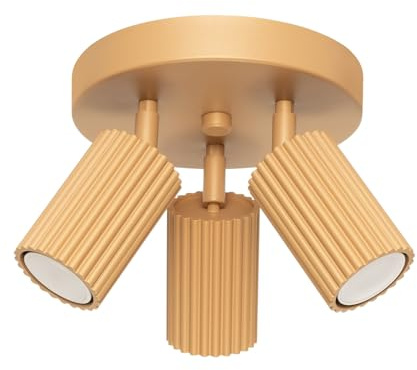 SOLLUX lighting Deckenlampe Deckenleuchte Deckenstrahler Aluminium 3 Flammig 19,5 x 19,5 x 18 cm Karbon Gold