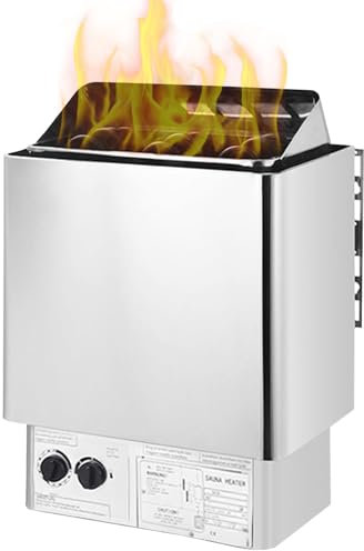 Stufa elettrica per Sauna, Stufa per Sauna con Controllo Interno da 4,5-9 Kw, Timer 3 Ore e Temperatura Regolabile, Max 141-459 Piedi cubi, stufe per Sauna Domestica Acciaio Inossidabile Doccia Spa