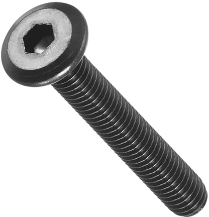 METALLIXITY Flat Head Hex Socket Cap ScrewM6-1x40 25Pcs | Steel Hex Socket Furniture Bolts Screws - for Furniture Woodworking Project Black