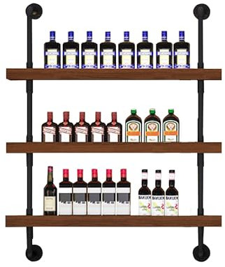 WXZXWXZX Weinregal Wand Flaschenregal Schmal Bar Regal Wand Weinschrank Barschrank Weinständer Getränke Regal mit Licht für Hausbar Esszimmer Home Bar Küche(120cm/47.2in)