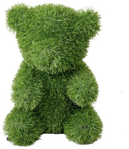 Jeamis Innovative Kunstwerk Figuren aus Kunstrasen Hase Bär Hund Tier Garten Dekoration Gras Deko (Teddybär, 50 cm)