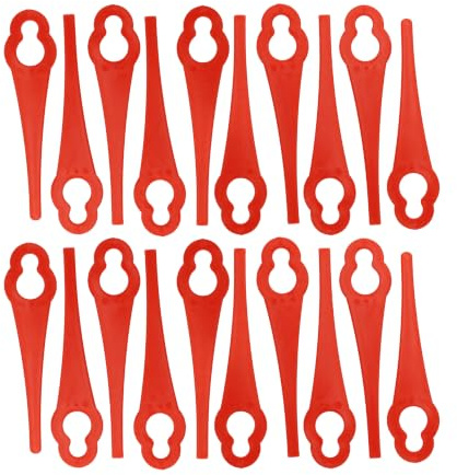 vhbw 20x Replacement Blade Compatible with MacAllister Cordless Strimmer - Cutter Blades, Red, Plastic/Nylon