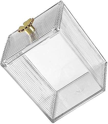 Mobestech Caja Organizador de Maquillaje Transparente Porta Discos de Algodón Tapa Soporte para Hisopos de Algodón Diseño Compacto para Tocador y Baño 1