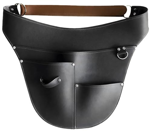 Adjustable Pu Leather Garden Tool Belt Pouch, Waterproof Multi-Pocket Tool Apron Bag, Fits 24–46 In Waist, D-Ring Buckle For Carpenters, Electricians, Gardeners