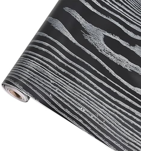 Linoleum Pavimento Rotolo Adesivi For Pavimenti In Finto Legno, Autoadesivi, Spessi, Antiscivolo E Resistenti All'umidità, Soggiorno, Camera Da Letto Bagno(Black brown wood,5mx58cm)