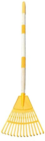 Rastrillo de Hojas de 14 Dientes en Forma de Abanico, rastrillo de césped con Mango Largo, Escoba de Abanico para jardín al Aire Libre terraza Camping Paisaje