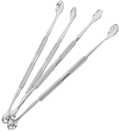 LIFKOME 4 Piezas Herramientas para Cutículas de Acero Inoxidable Empujador y Cortador Doble para Manicura y Pedicura Portátil y Ergonómico para Eliminación Precisa de Muerta Color Plateado
