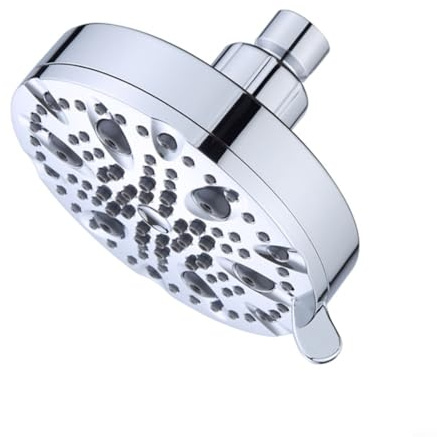 TONIXY Power Shower Head High Pressure Hard Water Filter Shower Head With 9 Water Modes And 360° Adjustable Angle, Anti-Blocking Nozzles(silver)