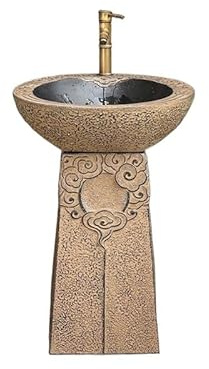 Laundry Room Sink Courtyard Sink Floor-Standing, Garden Outdoor Wash Basin Pedestal Outdoor Freestanding Washbasins