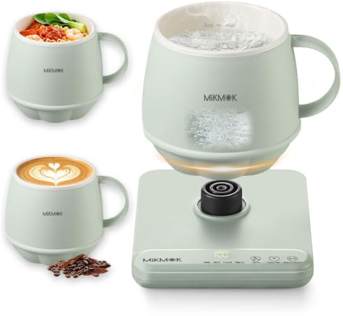 Scaldabicchieri da tavolo 4 in 1, controllo della temperatura 45-100 ℃, tazza termica multifunzione da 382,7 g, mantiene al caldo 4 ore, tazza da caffè elettrica per ufficio, casa, dormitorio, regalo