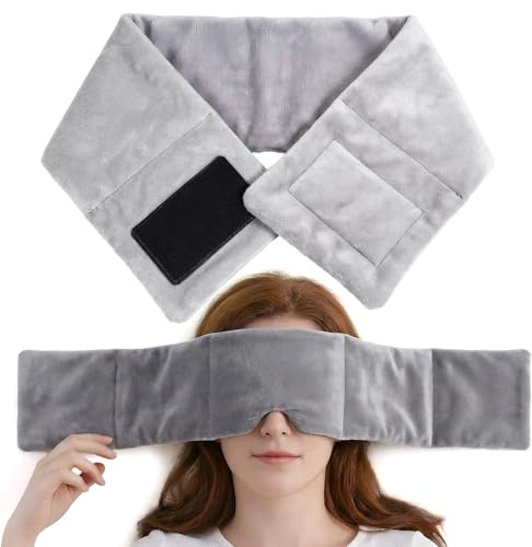 Gewichtete Augenmaske,Schlafmaske Gewicht,Entspannende Augenabdeckung für Damen&Herren,Reise Schlafmaske,Gewichtete Augenabdeckung mit Perlen und Baumwolle für Nachtruhe,Reisen Oder Nickerchen(Grau)