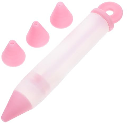HYTROVE Penna per Decorare Dolci in Silicone Rosa 4 Punte per Crema e Biscotti Facile da Usare e Pulire per Decorazione Torte e Pasticceria