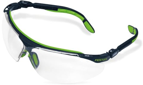 Festool UVEX Schutzbrille uvex i-vo - Arbeitsschutzbrille | Duo-Component Technology, Quattroflex-Bügel, klare Scheiben – für professionelle Schleif- und Frässarbeiten