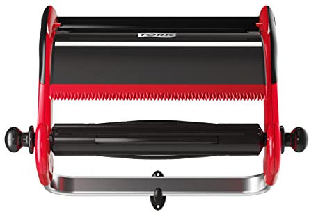 Tork 652108 Dispenser Panni/Carta Con Supporto A Parete Performance, Sistema W1, 46,3 Cm (Altez.), 64,6 Cm (Largh.), 27,4 Cm (Profond.), Plastica/Metallo, Colore Rosso E Grigio Fumo