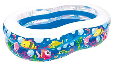 SUN CLUB AVENLI Figure 8 Pool - Large Pool Fun Sea Animals for Children from 6 Years, 175 x 109 cm, Blue, L, JL-211806