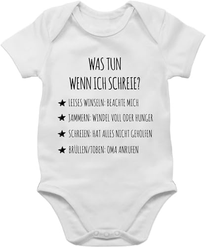 Shirtracer - Baby Body Kurzarm - Mädchen & Junge - Schreianleitung, was tun wenn ich schreie?