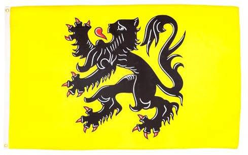 AZ FLAG - Bandera Flandes - 90x60 cm - Bandera Flamenca - Bélgica 100% Poliéster Con Ojales de Metal integrados - 50g - Colores Vivos Y Resistente A La Decoloración