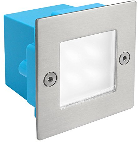 Zenon Lighting Collection Mini Brick Light LED Outdoor Step Light 70mm Square IP54 Cool White Recessed Wall Light ZLC052CW