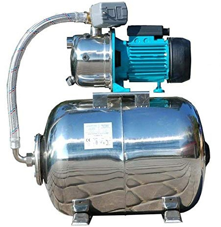 Hochwertiges 50 L Edelstahl Hauswasserwerk 1100W - 5 bar Pumpe mit Druckschalter