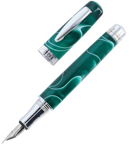 Online Füllhalter Bohemian Art Green I aus Kunstharz I Füller mit Iridiumfeder M (medium) I Füllfederhalter für Standard-Tintenpatronen I in Geschenkbox
