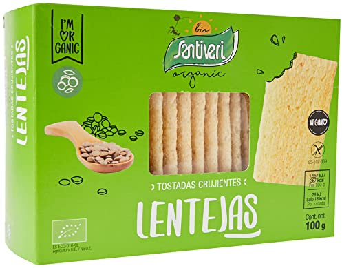 SANTIVERI - Tostadas de Lenteja Bio Sin Gluten - Veganas - 100 g