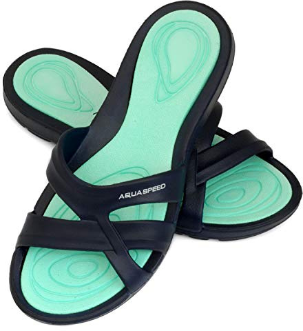 Aqua Speed Donna Sandali da Bagno + Asciugamano in Microfibra | Sandali da Sauna | Infradito da Bagno Turchese EU 38 Donna e Ragazza