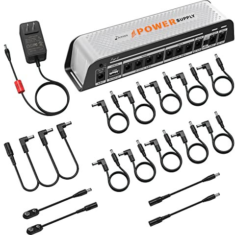 Donner DP-Z 9V Guitar Pedal Power Supply 10 Isolated DC Output with USB Port for 9V/12V/18V Effect Pedal DC 18v 2000m Input