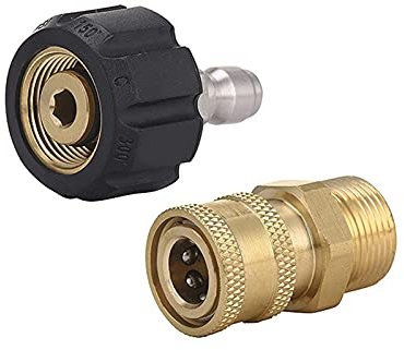 Connettore M22 femmina maschio attacco rapido 3/8 Idropulitrice ad attacco rapido Set adattatori idropulitrice Raccordo in ottone per rondella pressione Pistole spruzzo Quick Connect 1 paio
