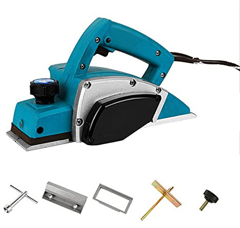Planers Power Hand, 1200W Electric, Exhaust Ports Woodworking Hand Held Adjustable Cut Depth