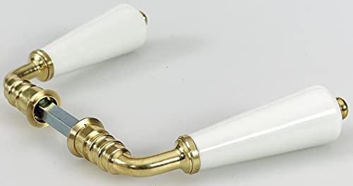 Centrale Brico Lot de 2 béquilles Porcelaine de Limoges laitonné, L.110 x l.3 x H.3 cm