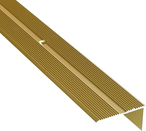 DQ-PP Vinkelprofil | profilmått – 40 mm x 20 mm borrade inklusive skruvar | guld | 100 cm | aluminium | 1 m | svängstång | avslutningsprofil | trappkant