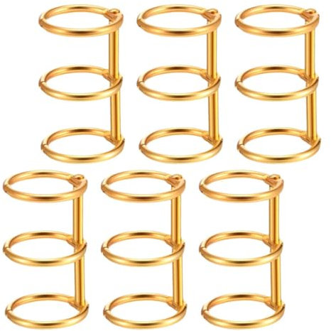 PATKAW 3-Ring-Loseblatt Aus Metall – 6 Stück Loseblatt-Notizbuchspulen Bindespulen Schreibnotizbuch-Ringbinder – 20 Mm Innendurchmesser Für Diy-Reisetagebuch Fotoalbum Binderückenkämme