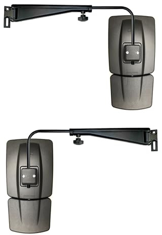 MelTruck Außenspiegel Set für Traktor mit Spiegelhalter 2-Segment konvex 435x223mm passend für New Holland John Deere Massey Ferguson (2 Stück, 530x270mm Halter)