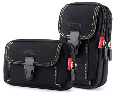 JSTHHTT 2 Pcs Pequeño Riñonera Cinturon Bandolera Deportivas Bolsito Cintura Mobile Riñoneras Bolsa de Cintura para Hombre, Bolso Cinturón Compacto para al Aire Libre Deportes Senderismo y Camping