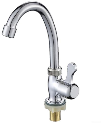 Entgoinggo Küchenarmatur aus Kunststoff, Stahl, Wasserreiniger, Einhebel-Kaltwasserhahn für Küchenspüle, 360-Grad-Drehgelenk, hoher Auslauf