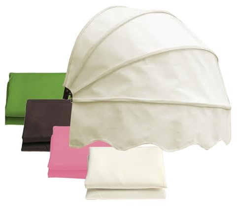 Pieghevole Tende Cappottina Da Sole, Tettoia For Porta A Cupola, Tende Da Sole For Porte E Finestre, Tendalino A Cupola In Tela Con Telaio, Protezione Solare(Beige,90 cm+35.43 in)